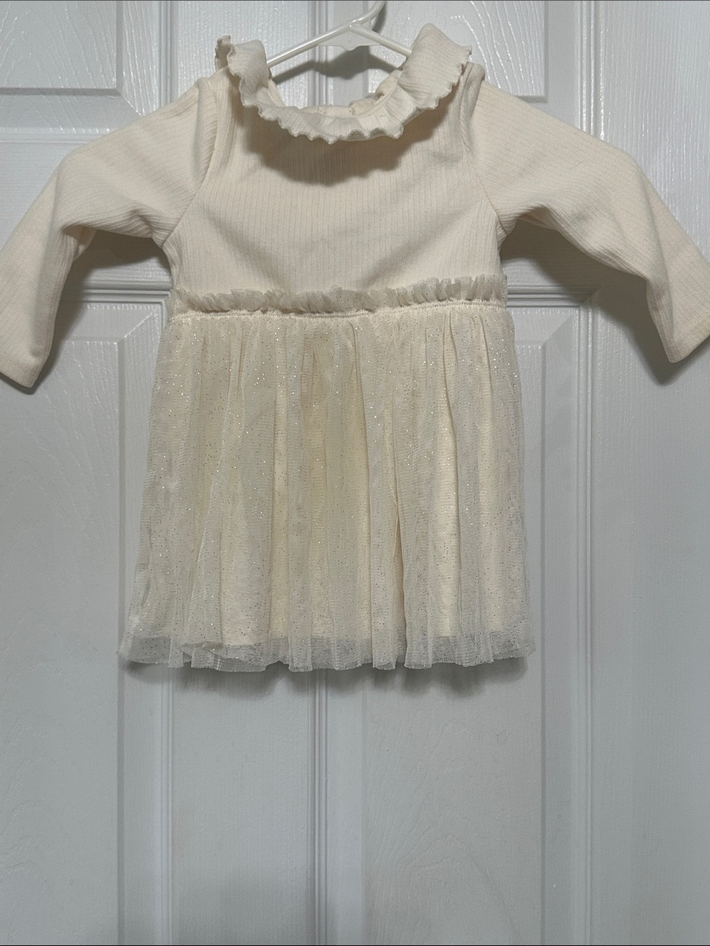 cloud island Cream Long-Sleeve Tulle Dress